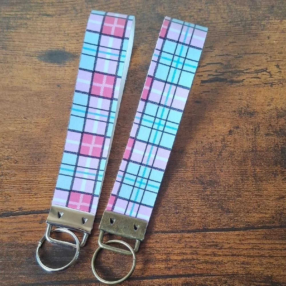 Plaid Wristlet Keychain